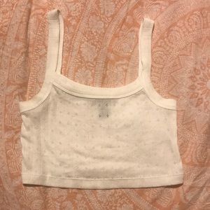 White sleeveless crop top from forever 21.